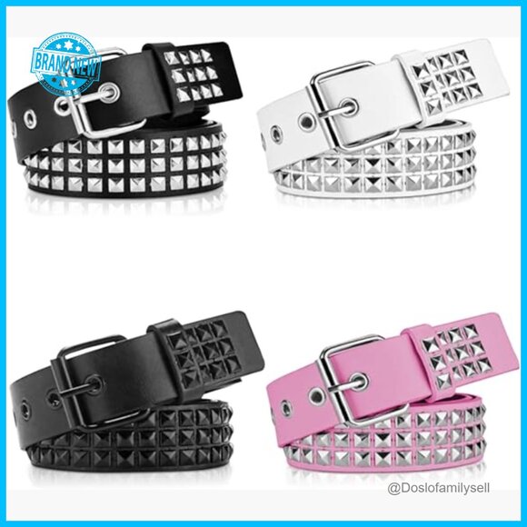Studded Punk Belt Set Y2K Grunge Emo Style with Grommet Metal Details main image 4